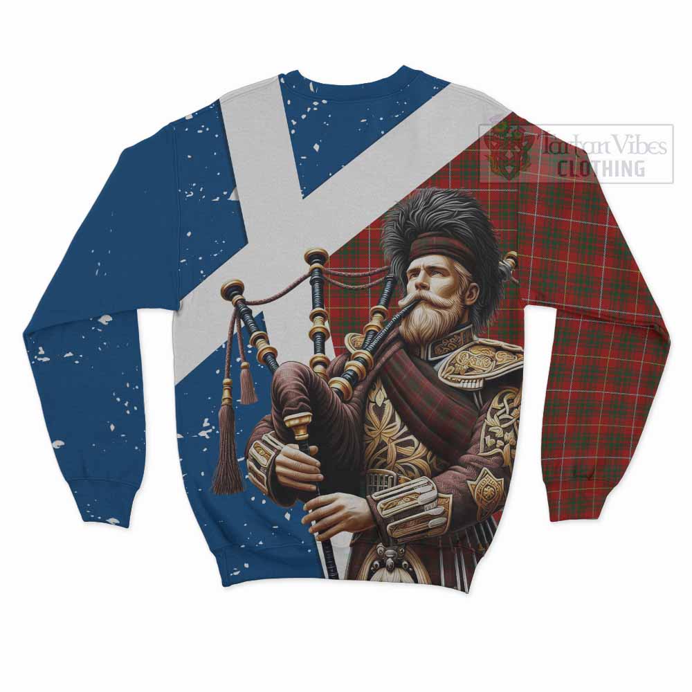 Tartan Vibes Clothing Bruce Tartan Sweatshirt with Family Crest Scottish Bagpiper Vibes