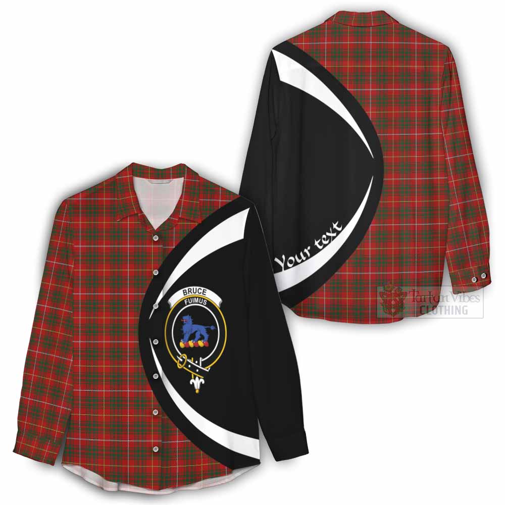 Tartan Vibes Clothing Bruce Tartan Women's Casual Shirt with Family Crest Circle Style