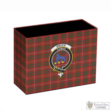 Bruce Tartan Pen Holder with Family Crest