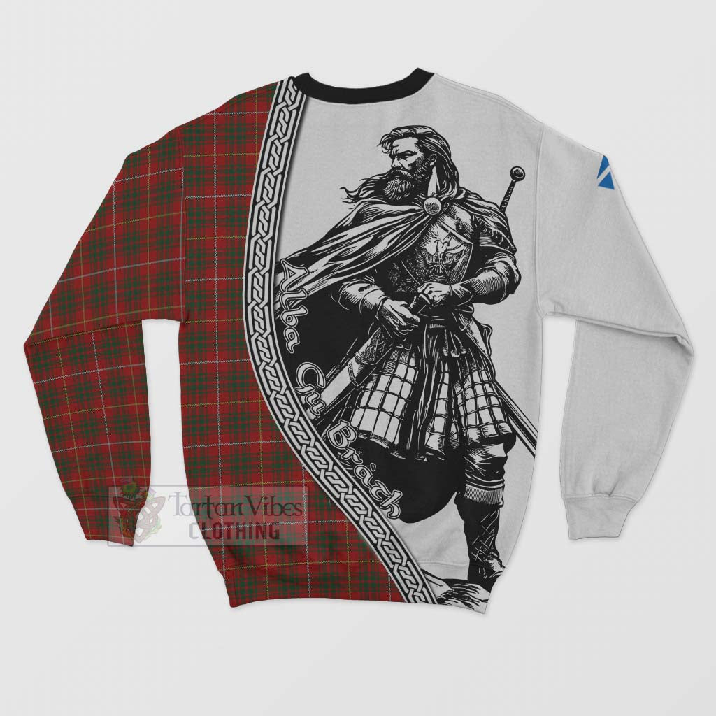 Tartan Vibes Clothing Bruce Tartan Clan Crest Sweatshirt with Highlander Warrior Celtic Style