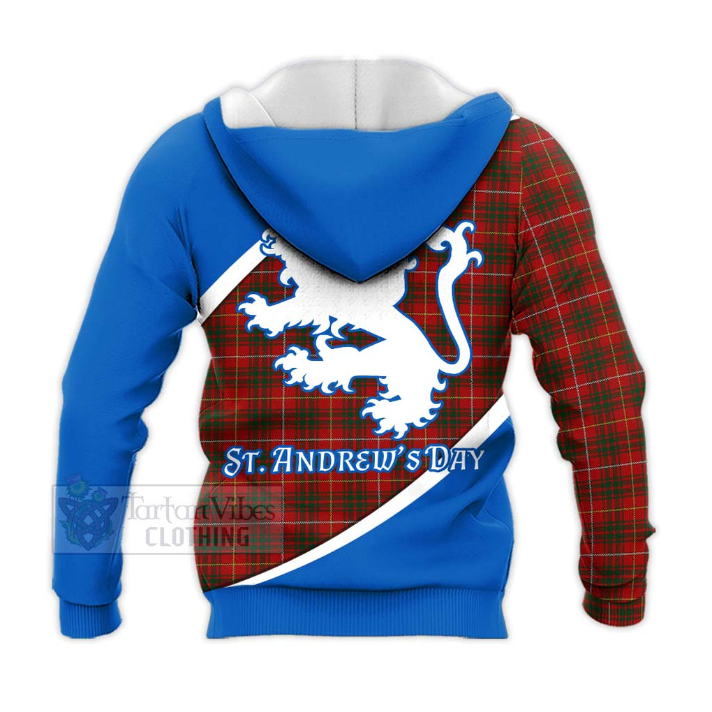 Tartan Vibes Clothing Bruce Family Crest Tartan Knitted Hoodie Celebrate Saint Andrew's Day in Style