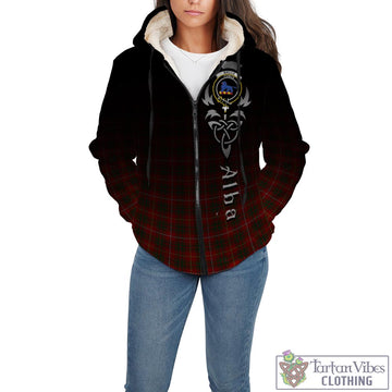 Bruce Tartan Sherpa Hoodie Featuring Alba Gu Brath Family Crest Celtic Inspired