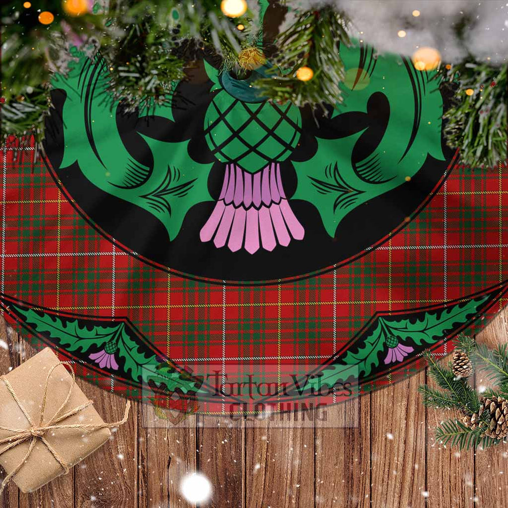 Tartan Vibes Clothing Bruce Tartan Christmas Tree Skirt Scottish Thistle Style