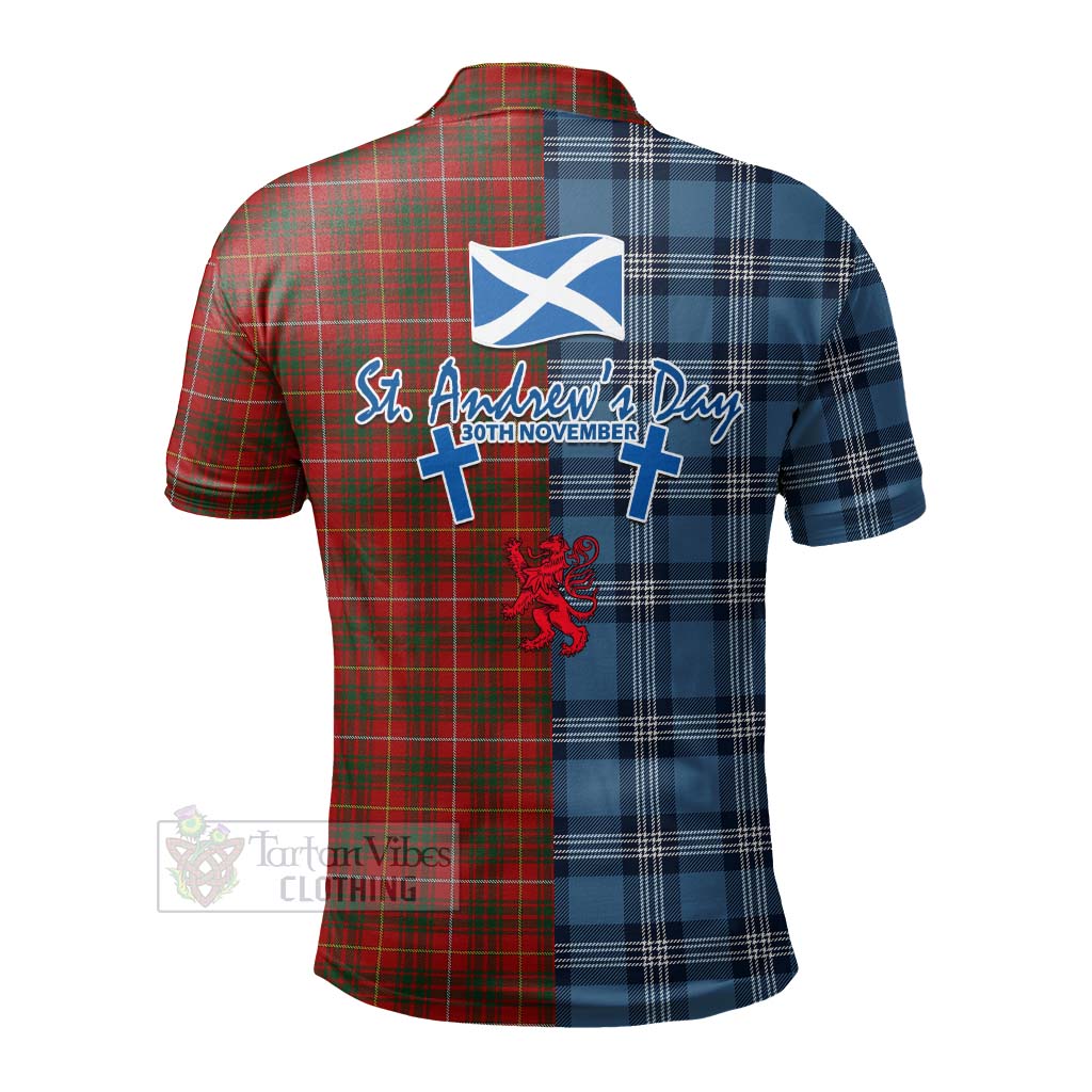 Tartan Vibes Clothing Bruce Tartan Polo Shirt Happy St. Andrew's Day Half Tartan Style