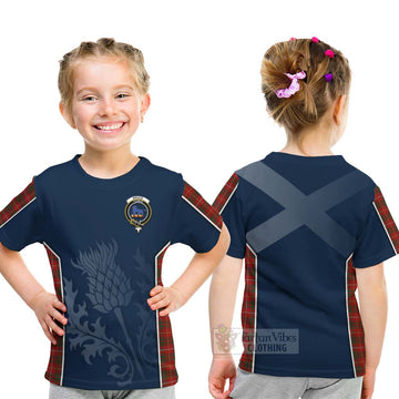 Bruce Tartan Kid T-Shirt with Family Crest and Scottish Thistle Vibes Sport Style