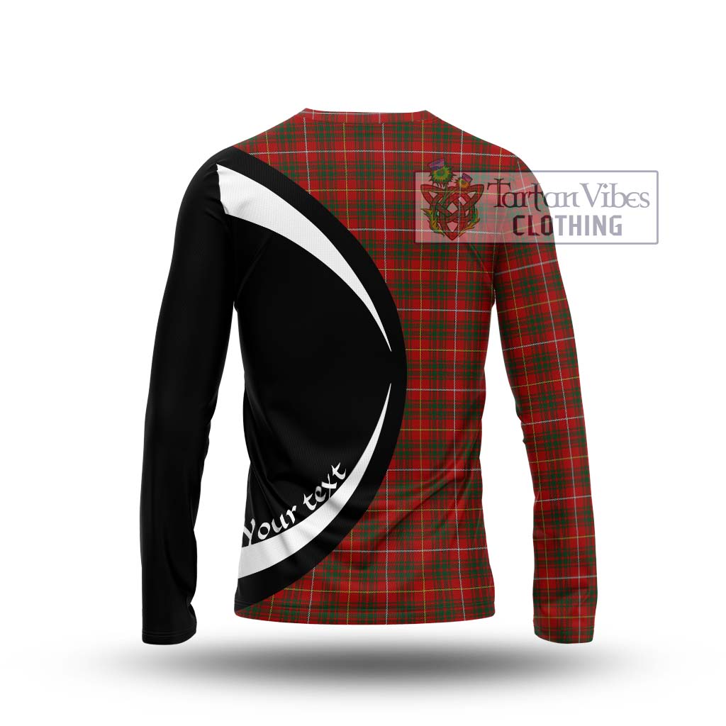 Bruce Tartan Long Sleeve T-Shirt with Family Crest Circle Style - Tartan Vibes Clothing