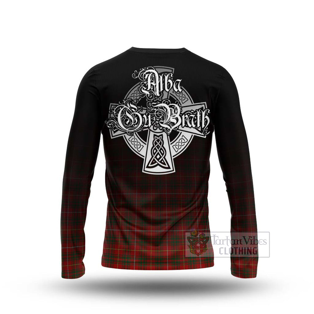 Tartan Vibes Clothing Bruce Tartan Long Sleeve T-Shirt Featuring Alba Gu Brath Family Crest Celtic Inspired