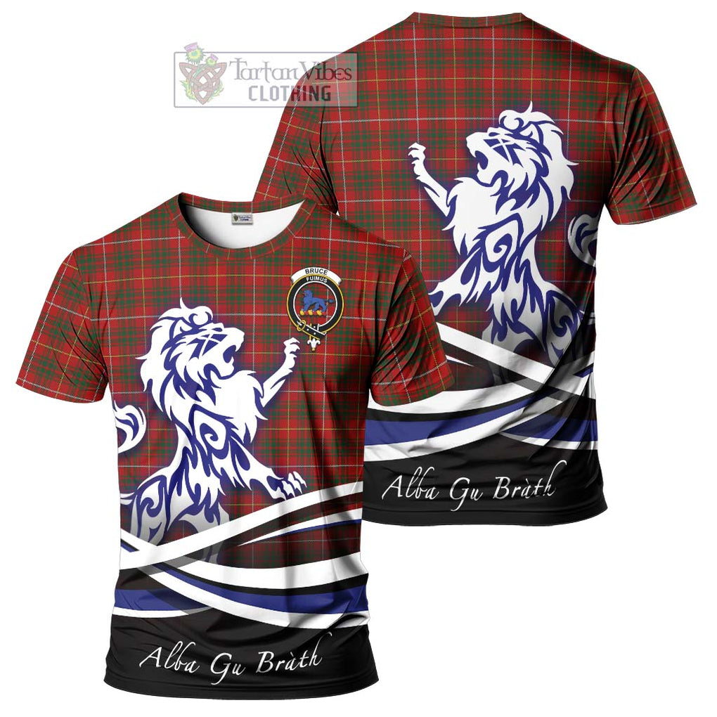 Tartan Vibes Clothing Bruce Tartan Cotton T-shirt with Alba Gu Brath Regal Lion Emblem