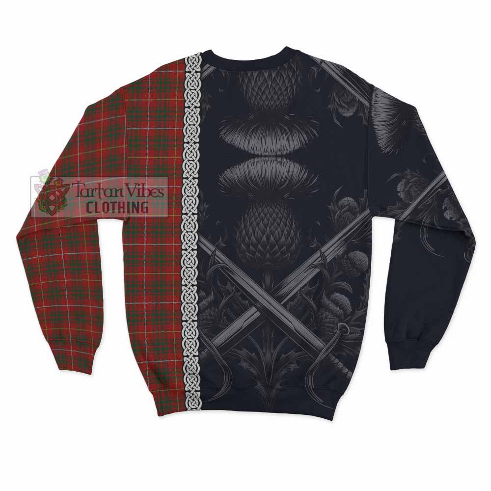 Tartan Vibes Clothing Bruce Tartan Sweatshirt with Family Crest Cross Sword Thistle Celtic Vibes