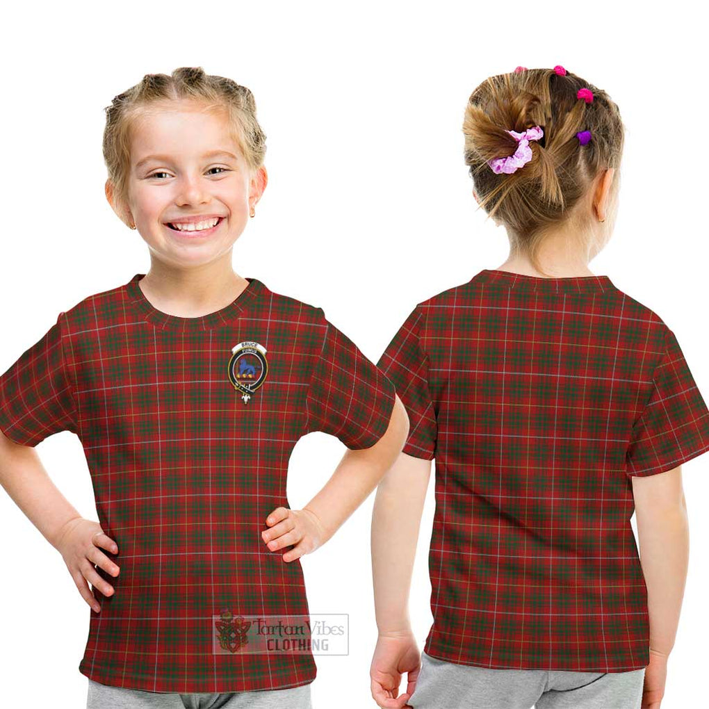 Bruce Tartan Kid T-Shirt with Family Crest - Tartanvibesclothing Shop