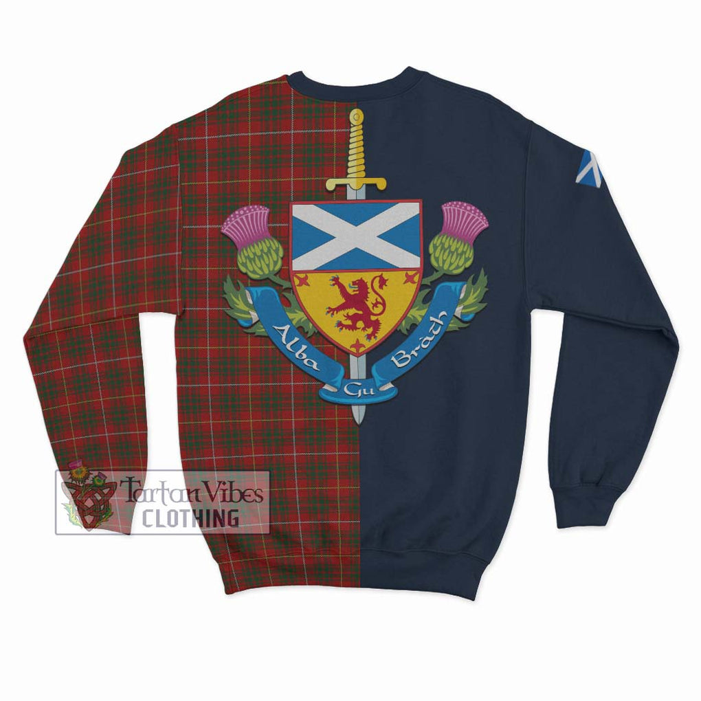 Tartan Vibes Clothing Bruce Tartan Sweatshirt with Scottish Lion Royal Arm Half Style