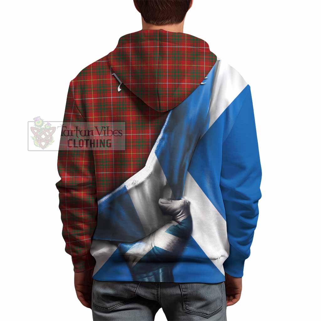 Tartan Vibes Clothing Bruce Tartan Hoodie with Family Crest Scotland Patriotic Style