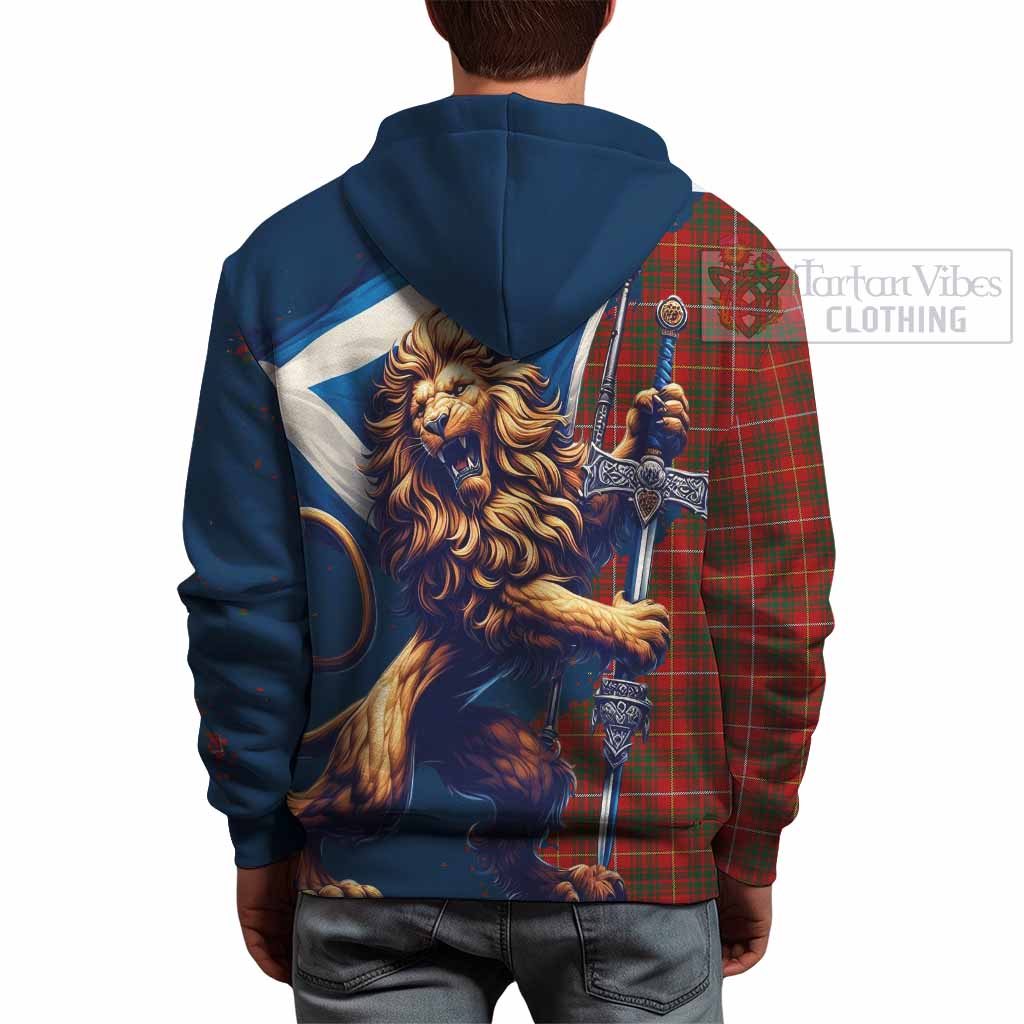 Tartan Vibes Clothing Bruce Tartan Family Crest Hoodie with Scottish Majestic Lion