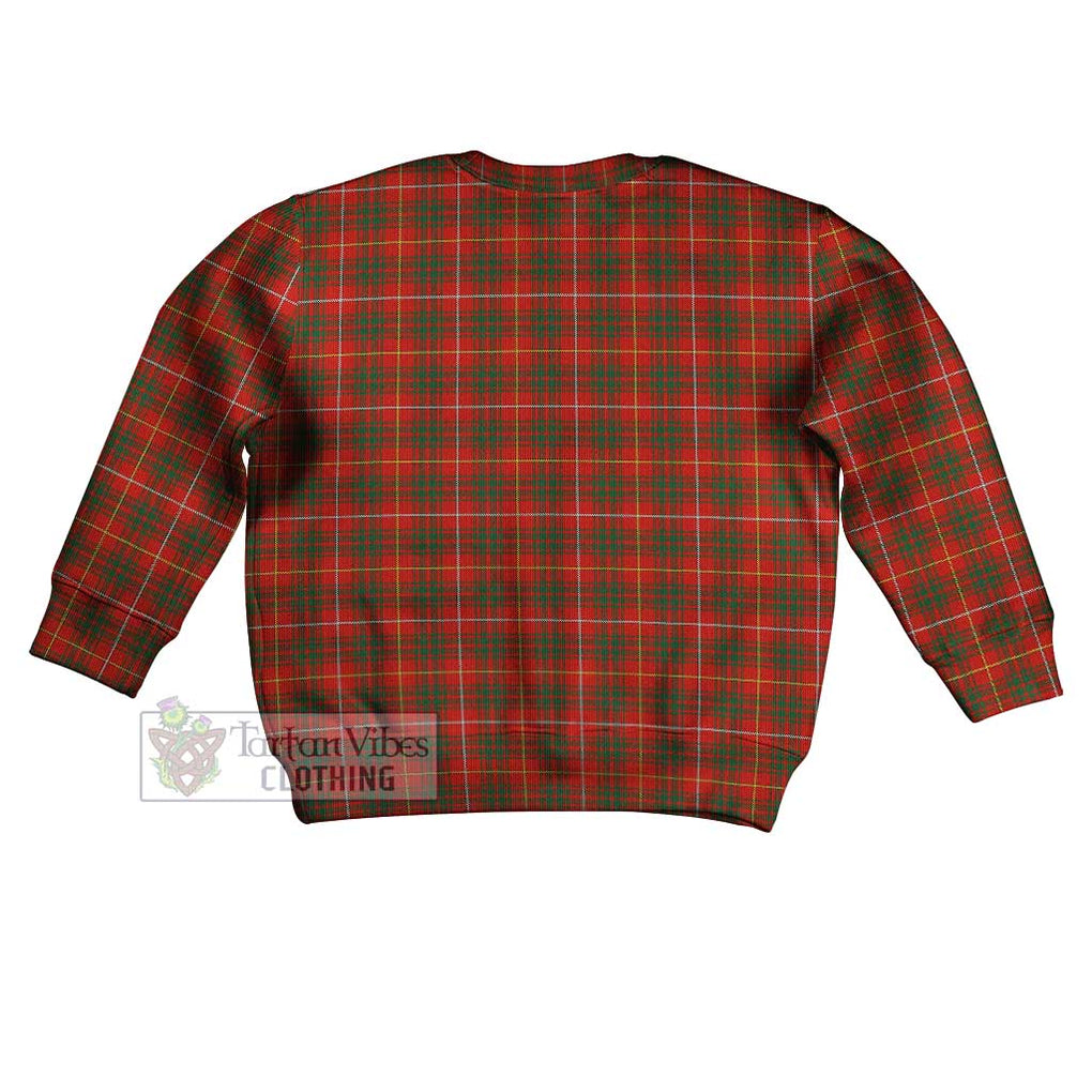 Tartan Vibes Clothing Bruce Tartan Kid Ugly Sweater with Family Crest