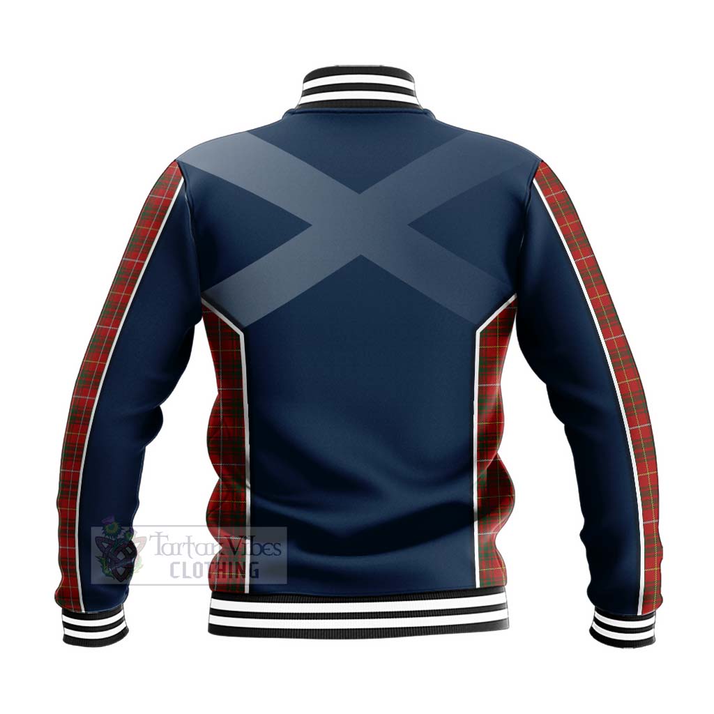 Tartan Vibes Clothing Bruce Tartan Baseball Jacket with Family Crest and Scottish Thistle Vibes Sport Style