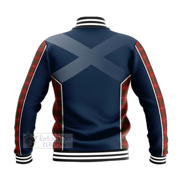 Bruce Tartan Baseball Jacket with Family Crest and Scottish Thistle Vibes Sport Style