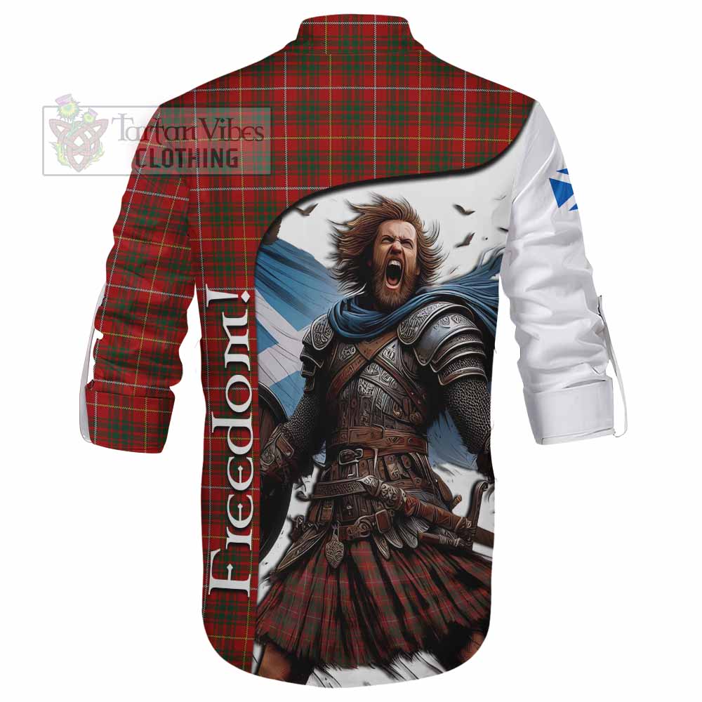 Tartan Vibes Clothing Bruce Crest Tartan Ghillie Kilt Shirt Inspired by the Freedom of Scottish Warrior