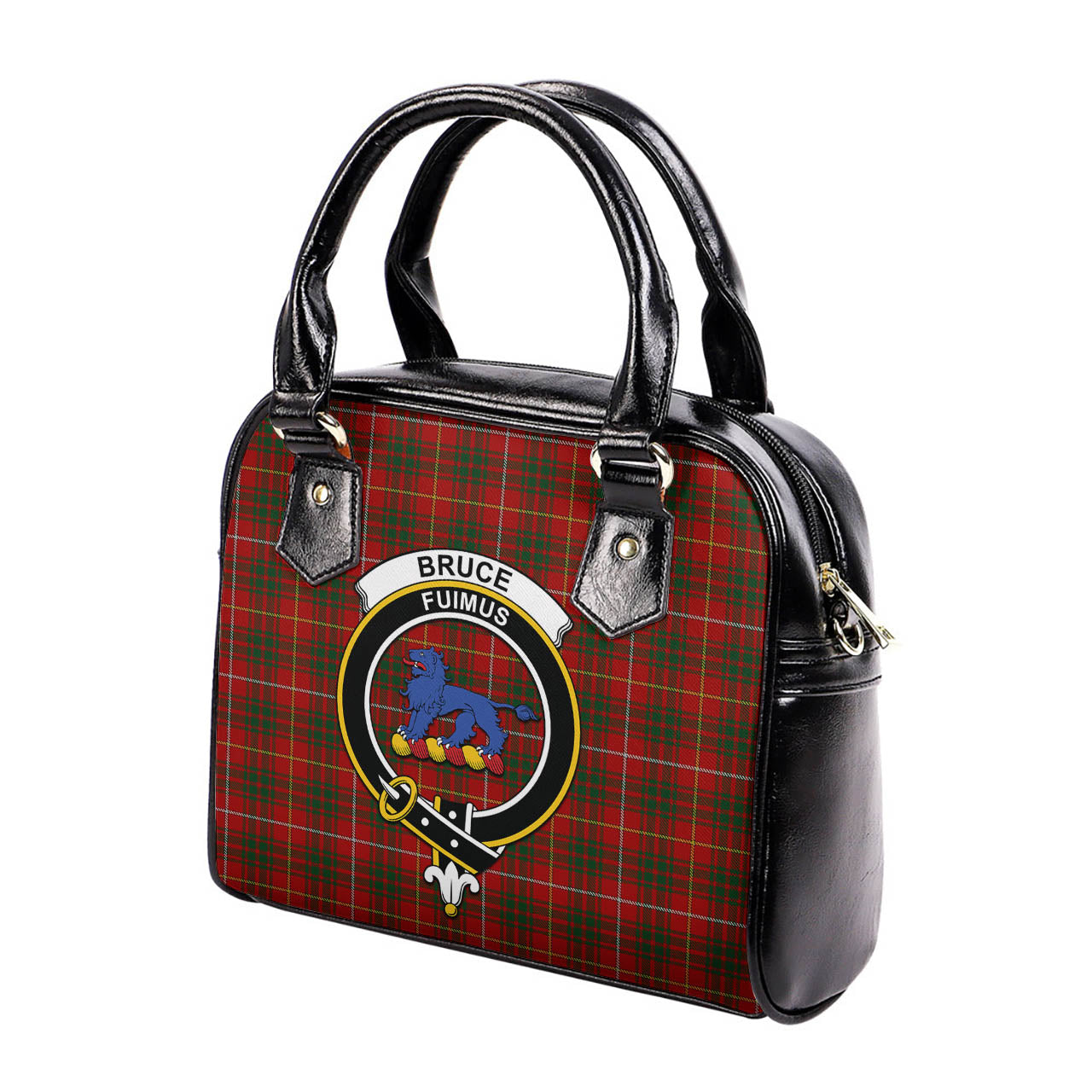 Bruce Tartan Shoulder Handbags with Family Crest - Tartanvibesclothing