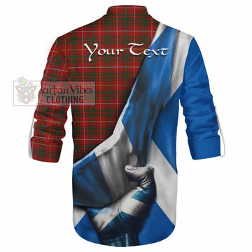 Bruce Tartan Ghillie Kilt Shirt with Family Crest Scotland Patriotic Style