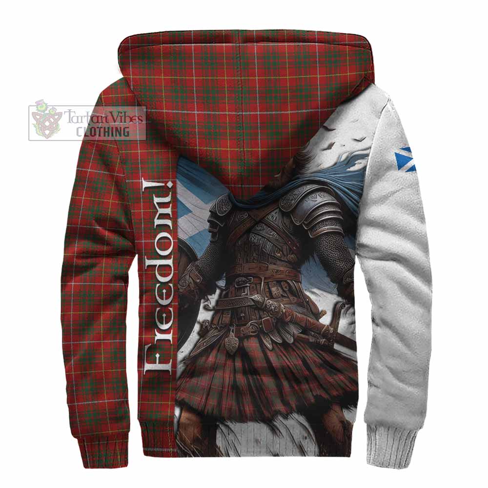 Tartan Vibes Clothing Bruce Crest Tartan Sherpa Hoodie Inspired by the Freedom of Scottish Warrior