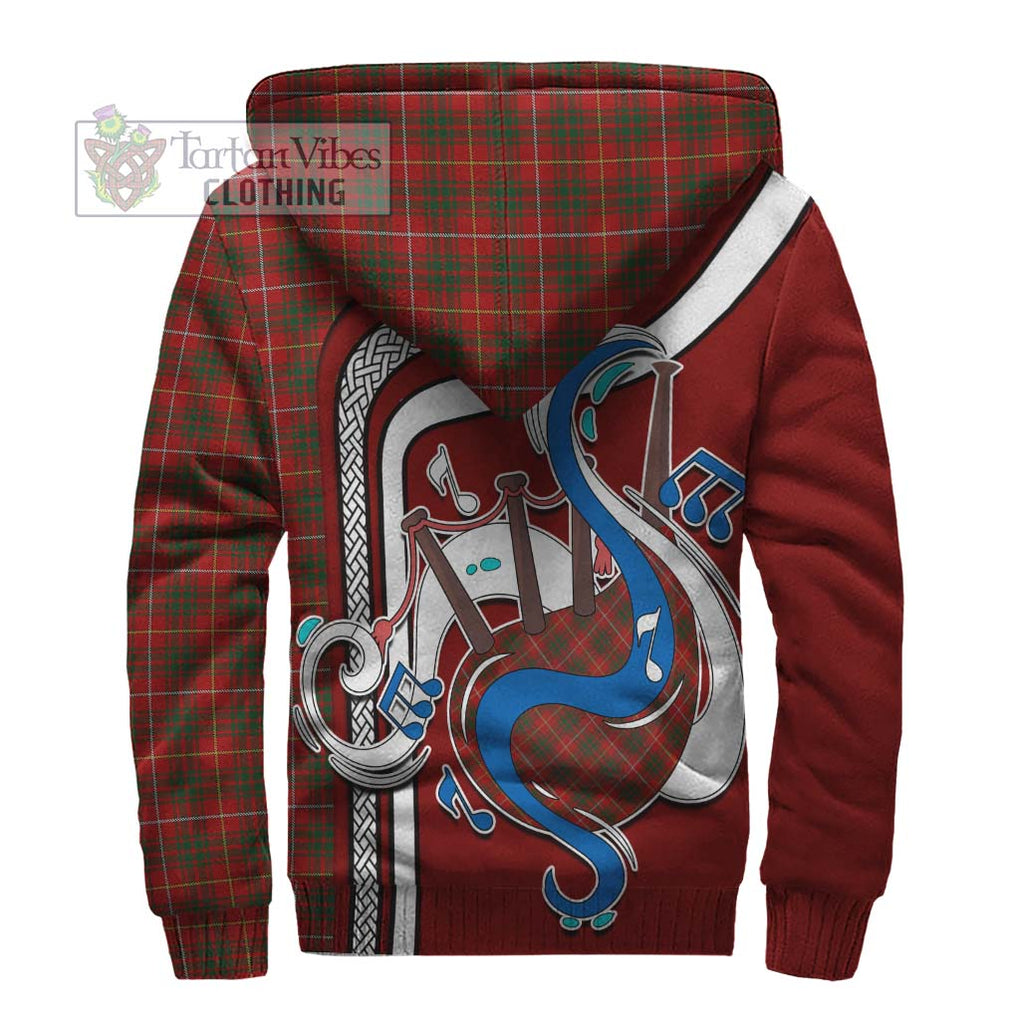 Bruce Tartan Sherpa Hoodie with Epic Bagpipe Style - Tartanvibesclothing Shop