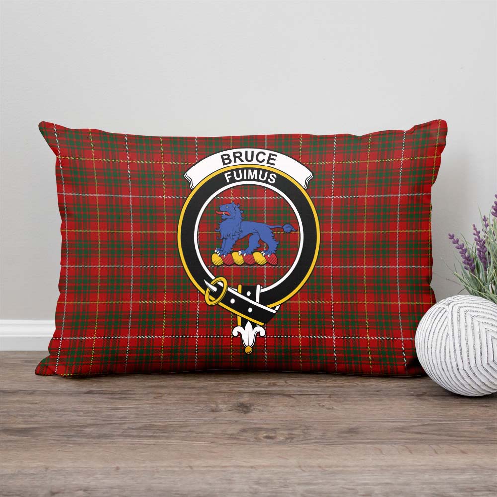 Bruce Tartan Pillow Cover with Family Crest Rectangle Pillow Cover - Tartanvibesclothing