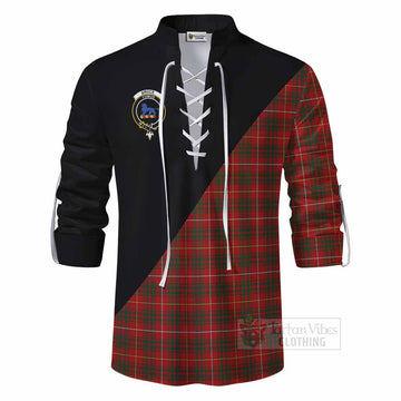 Bruce Tartan Ghillie Kilt Shirt with Family Crest and Military Logo Style