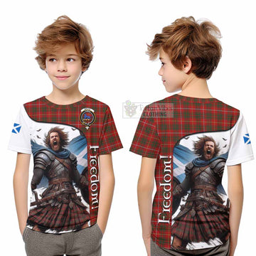 Bruce Crest Tartan Kid T-Shirt Inspired by the Freedom of Scottish Warrior