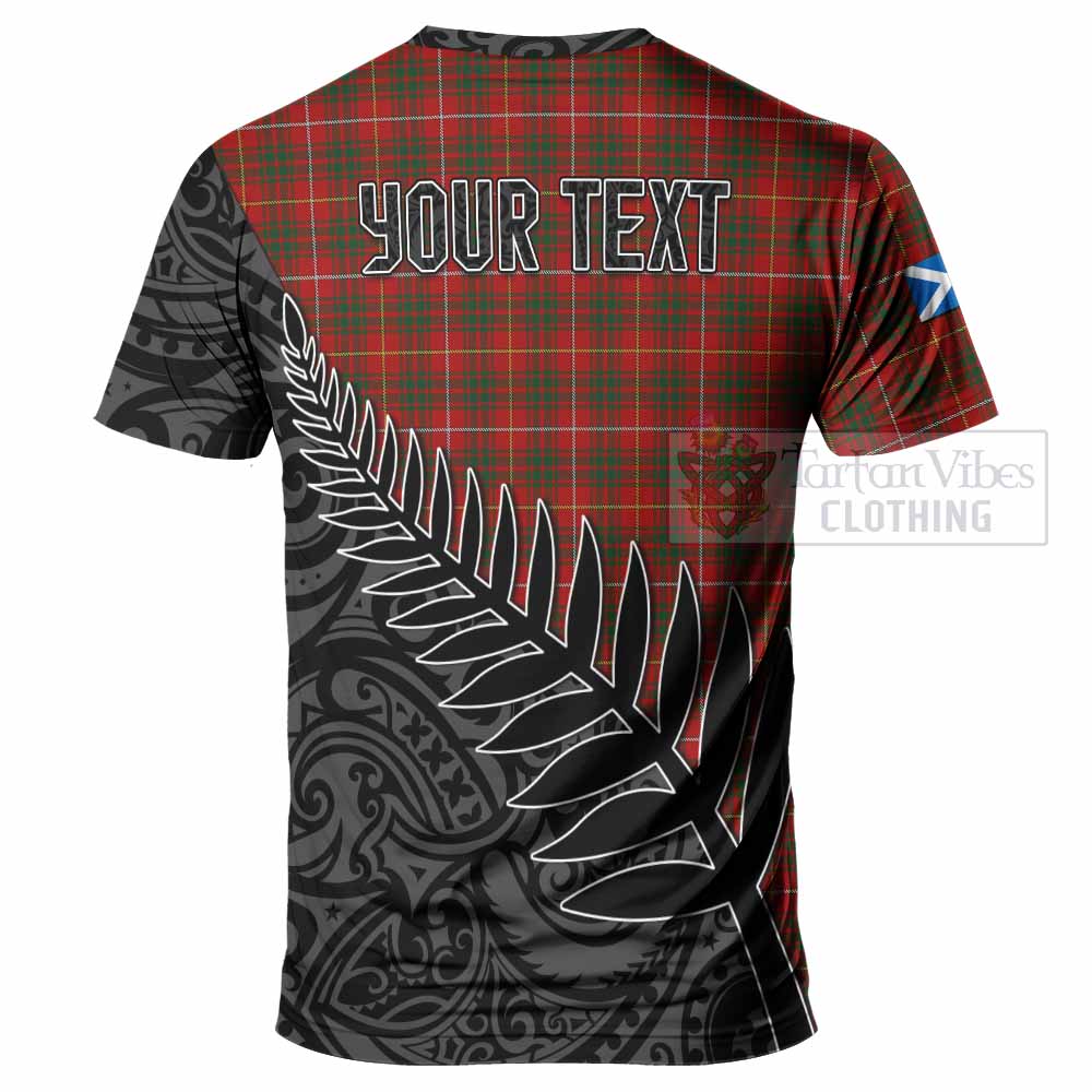 Tartan Vibes Clothing Bruce Crest Tartan T-Shirt with New Zealand Silver Fern Half Style