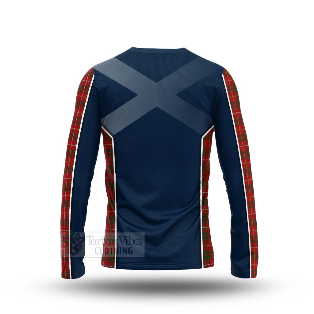 Tartan Vibes Clothing Bruce Tartan Long Sleeve T-Shirt with Family Crest and Scottish Thistle Vibes Sport Style