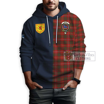 Bruce Tartan Hoodie Alba with Scottish Lion Royal Arm Half Style