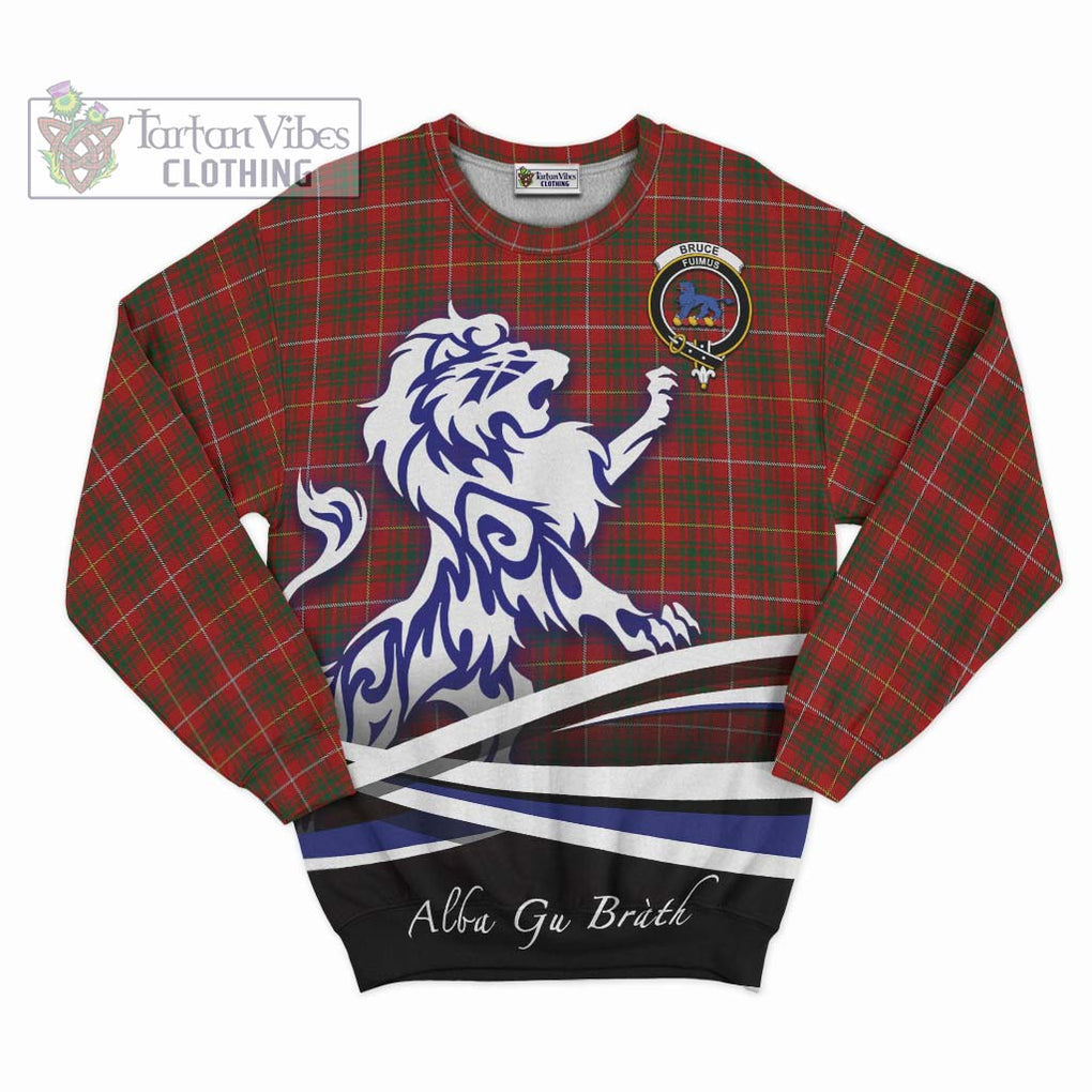 Bruce Tartan Sweatshirt with Alba Gu Brath Regal Lion Emblem - Tartanvibesclothing Shop