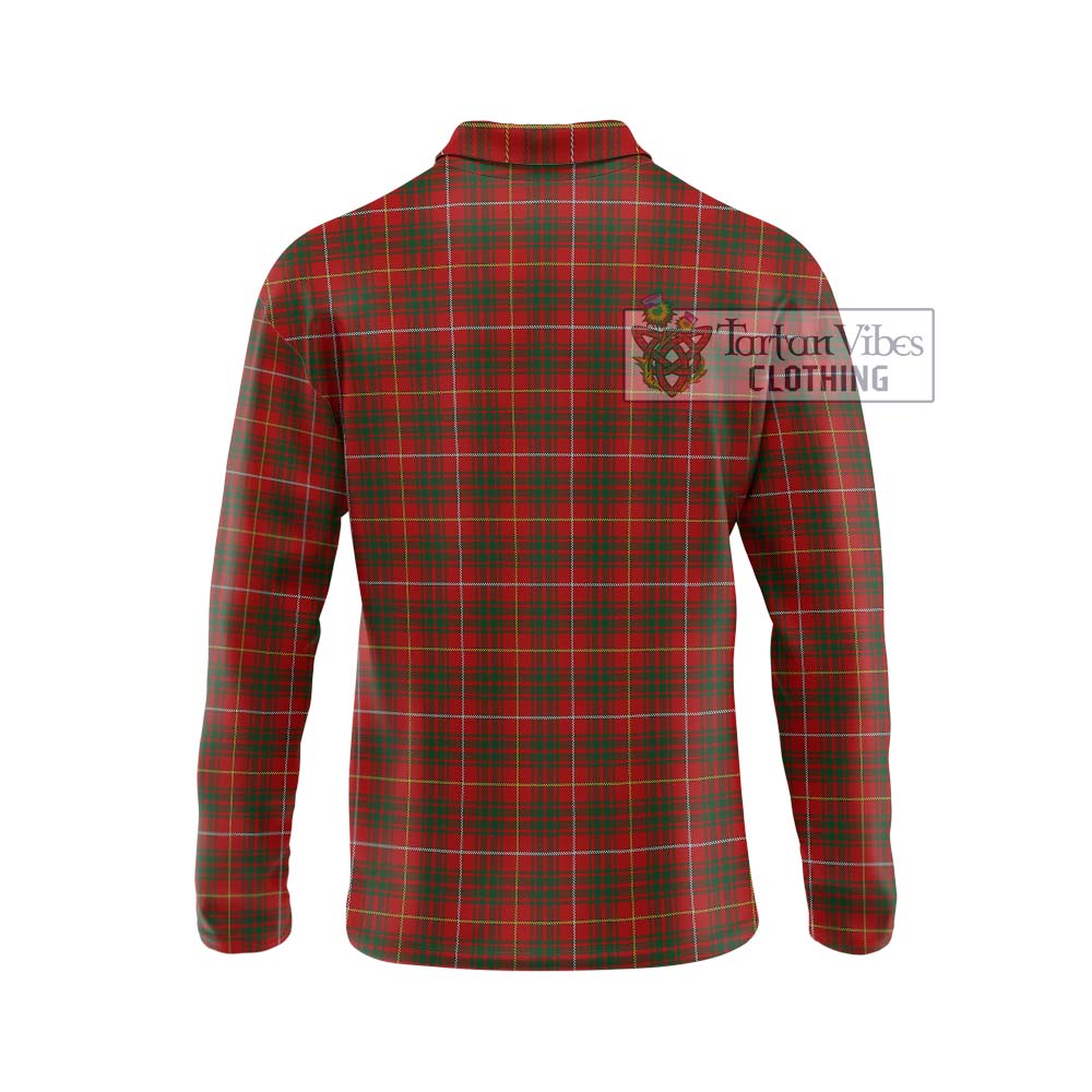 Bruce Tartan Long Sleeve Polo Shirt with Family Crest DNA In Me Style - Tartanvibesclothing Shop