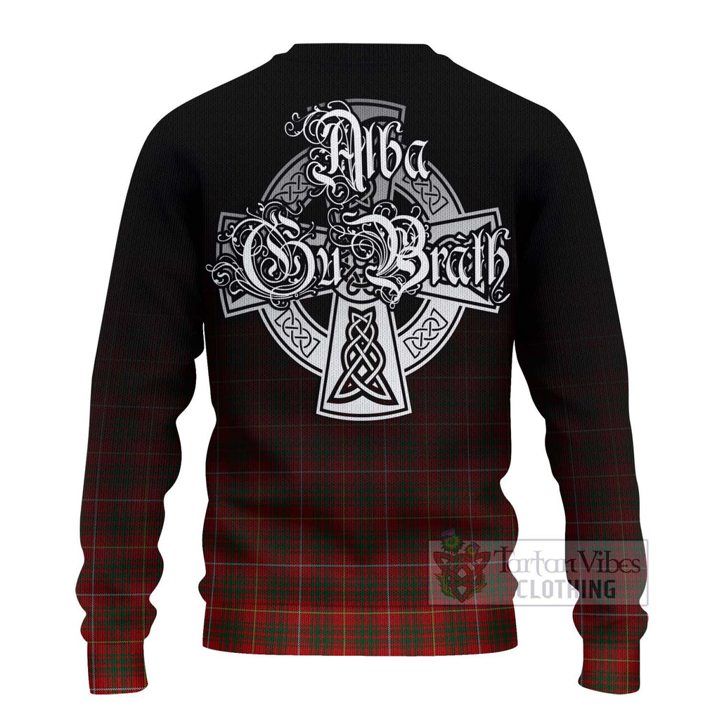 Tartan Vibes Clothing Bruce Tartan Knitted Sweater Featuring Alba Gu Brath Family Crest Celtic Inspired