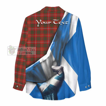 Bruce Tartan Women's Casual Shirt with Family Crest Scotland Patriotic Style