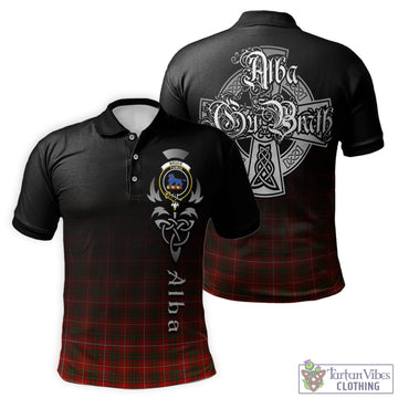 Bruce Tartan Polo Shirt Featuring Alba Gu Brath Family Crest Celtic Inspired