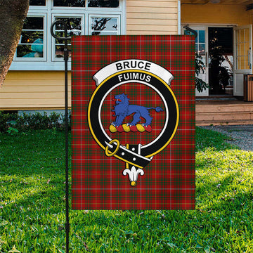 Bruce Tartan Flag with Family Crest