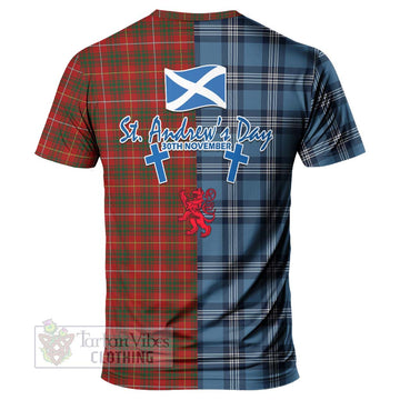 Bruce Tartan T-Shirt Happy St. Andrew's Day Half Tartan Style