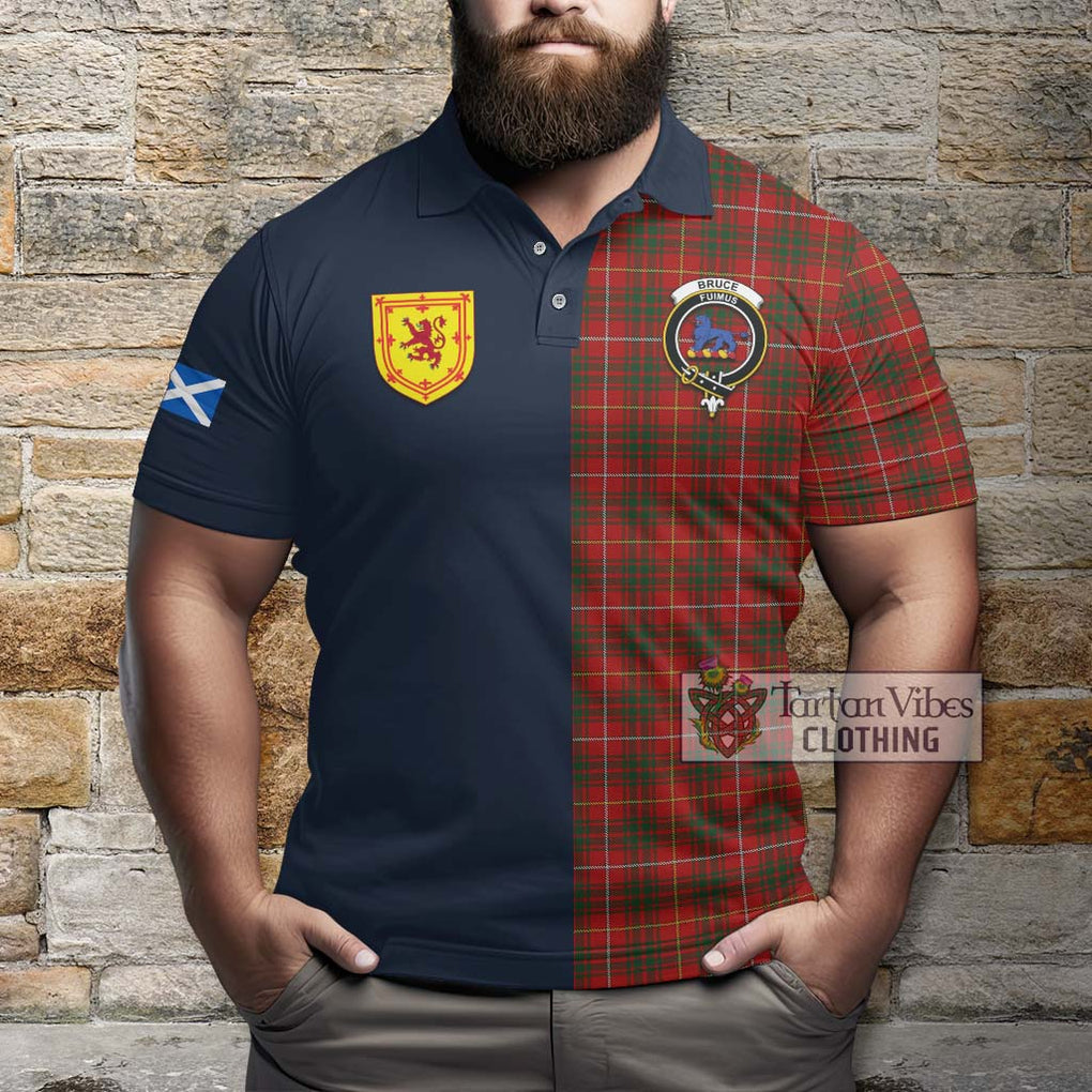 Tartan Vibes Clothing Bruce Tartan Polo Shirt with Scottish Lion Royal Arm Half Style