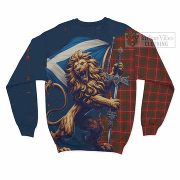 Bruce Tartan Family Crest Sweatshirt with Scottish Majestic Lion