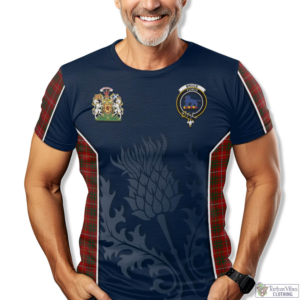 Tartan Vibes Clothing Bruce Tartan T-Shirt with Family Crest and Scottish Thistle Vibes Sport Style