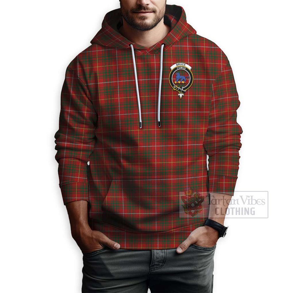 Tartan Vibes Clothing Bruce Tartan Hoodie with Family Crest Celtic Skull Style