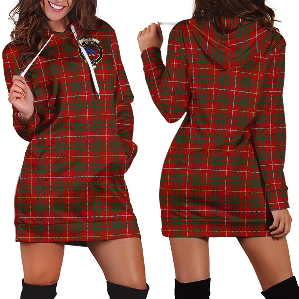 Bruce Tartan Hoodie Dress with Family Crest - Tartan Vibes Clothing