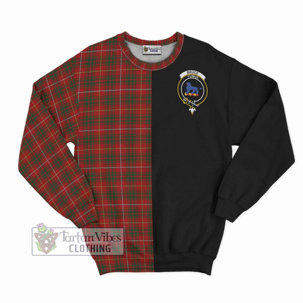 Bruce Tartan Sweatshirt with Family Crest and Half Of Me Style - Tartanvibesclothing Shop