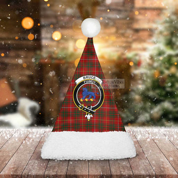 Bruce Tartan Christmas Santa Hats with Family Crest