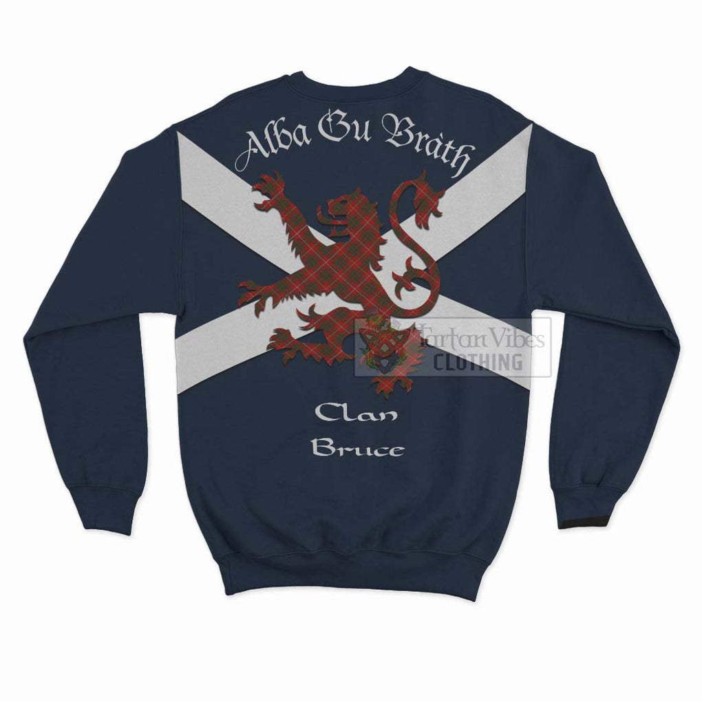 Tartan Vibes Clothing Bruce Tartan Lion Rampant Sweatshirt – Proudly Display Your Heritage with Alba Gu Brath and Clan Name