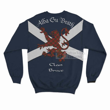 Bruce Tartan Lion Rampant Sweatshirt  Proudly Display Your Heritage with Alba Gu Brath and Clan Name