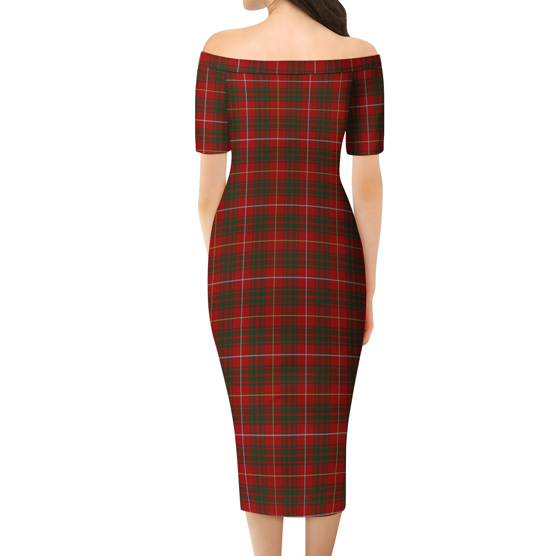 Bruce Tartan Off Shoulder Lady Dress - Tartanvibesclothing