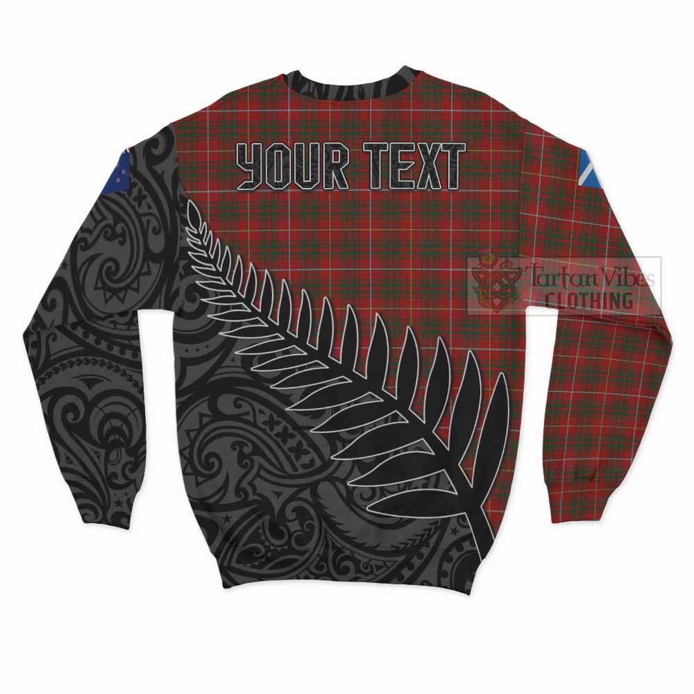 Tartan Vibes Clothing Bruce Crest Tartan Sweatshirt with New Zealand Silver Fern Half Style