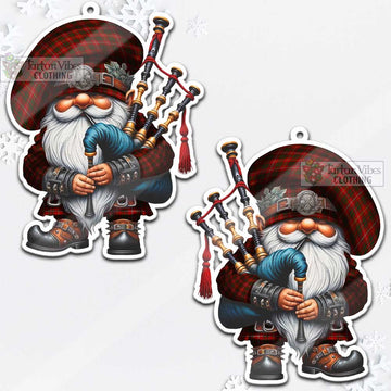 Bruce Tartan Bagpiper Gnome Christmas Ornament